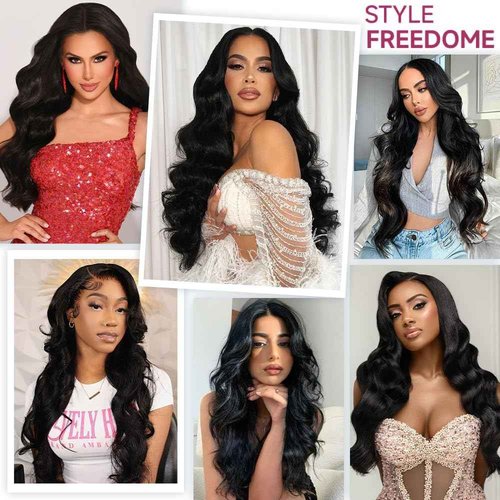 Beworthair 13x6 Body Wave Lace Front Wigs Human Hair Pre Plucked 220% Density HD Transparent Lace Frontal Wigs Human Hair Lace Front Wigs for Women With Baby Hair Wig (Black, 16 Inch)