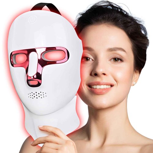 Red Light Therapy Mask for Face - 7+1 Colors LED Light Facial Mask,Cordless,USB Rechargeable,Portable,Skin Care at Home,Great Gifts for Women Girlfriend Mom Mothers Day Birthday Christmas Gift