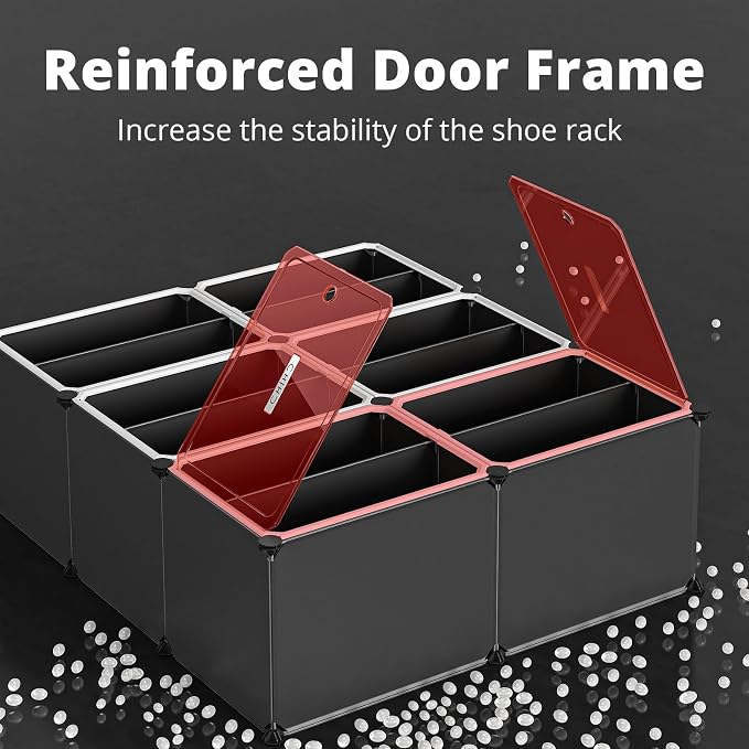MAGINELS Shoe Rack,Expandable Shoe Cabinet Easy to Assemble. Shoe Storage with Door,Entryway, Closets, Hallway, and Bedroom.Accommodates Up to 40 Pairs of Shoes.