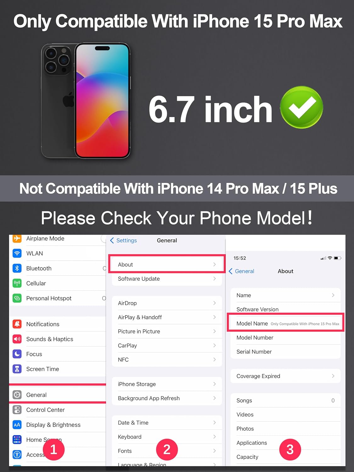 2 Pack Matte Screen Protector for iPhone 15 Pro Max -6.7 Inch, Anti Fingerprint Anti Glare Screen Protector Tempered Glass Easy Installation