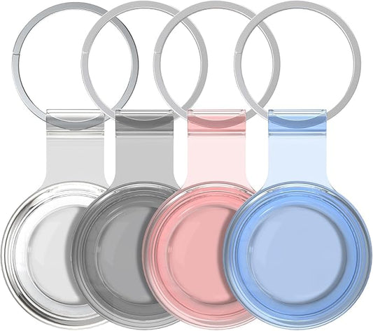 Compatible with AirTag Holder Case Keychain 4 Pack, for AirTag 1st & 2nd Generation Key Chain Ring Case Cover for Air Tag Holder GPS Tracker Item Air Tags Finders Air Tagholder for Kids,Bags,Luggages