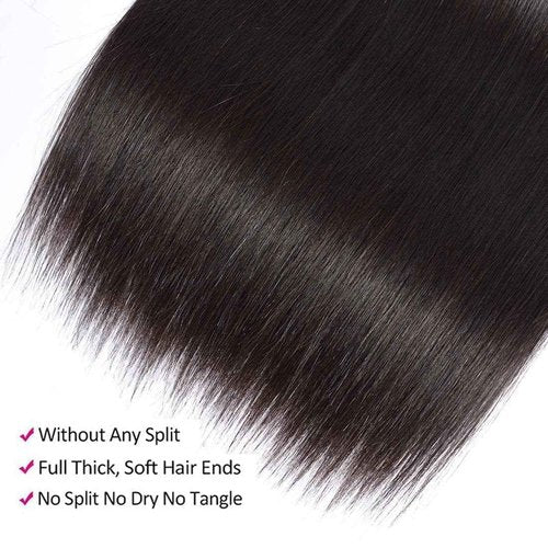 Condescension Brazilian Human Hair Bundles 24 26 28 Inch Straight 3 Bundles Human Hair 100% Unprocessed Remy Brazilian Virgin Weave Hair Natural Black for Women