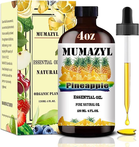Pineapple Essential Oil, Pineapple Oil 4 Fl Oz 120ML for Diffuser Humidifier Yoga Cleaning DIY Candle Soap Making MUMAZYL Essential Oils