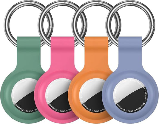 Compatible with AirTag Holder Case Keychain 4 Pack, for AirTag 1st & 2nd Generation Key Chain Ring Case Cover for Air Tag Holder GPS Tracker Item Air Tags Finders Air Tagholder for Kids,Bags,Luggages