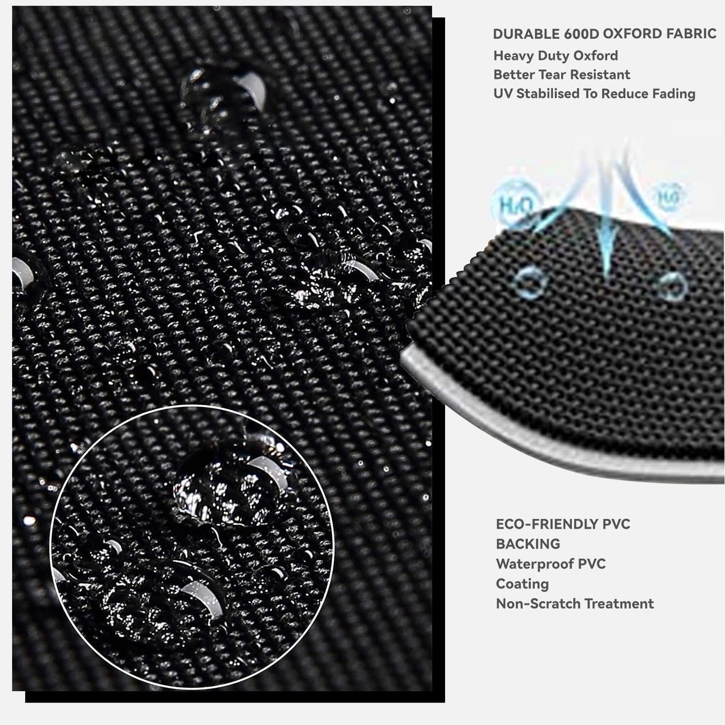 Outdoor Patio Square Table Cover 36 inch Black Heavy Duty Waterproof Cover for Square Slatted Tabletop