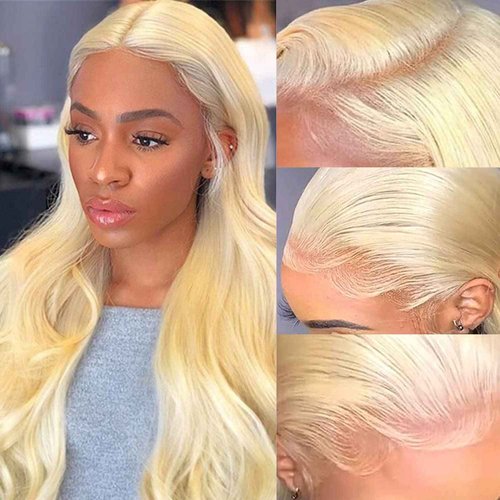 Alimoonbeam 613 Lace Front Wig Human Hair 13x4 Body Wave Blonde Lace Front Wigs Human Hair 180% Density 613 HD Lace Frontal Wig Pre Plucked With Baby Hair 28 Inch