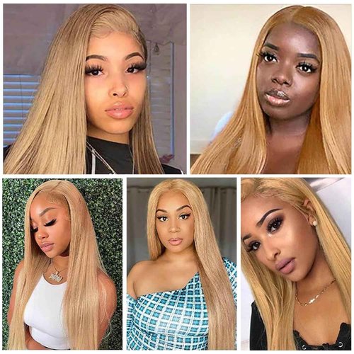 Habiliana Bundles Human Hair 28 30 32 Inch Straight Brown 27 Human Hair Bundles 11A Unprocessed Brazilian Virgin Quick Weave Hair Extensions for Black Women