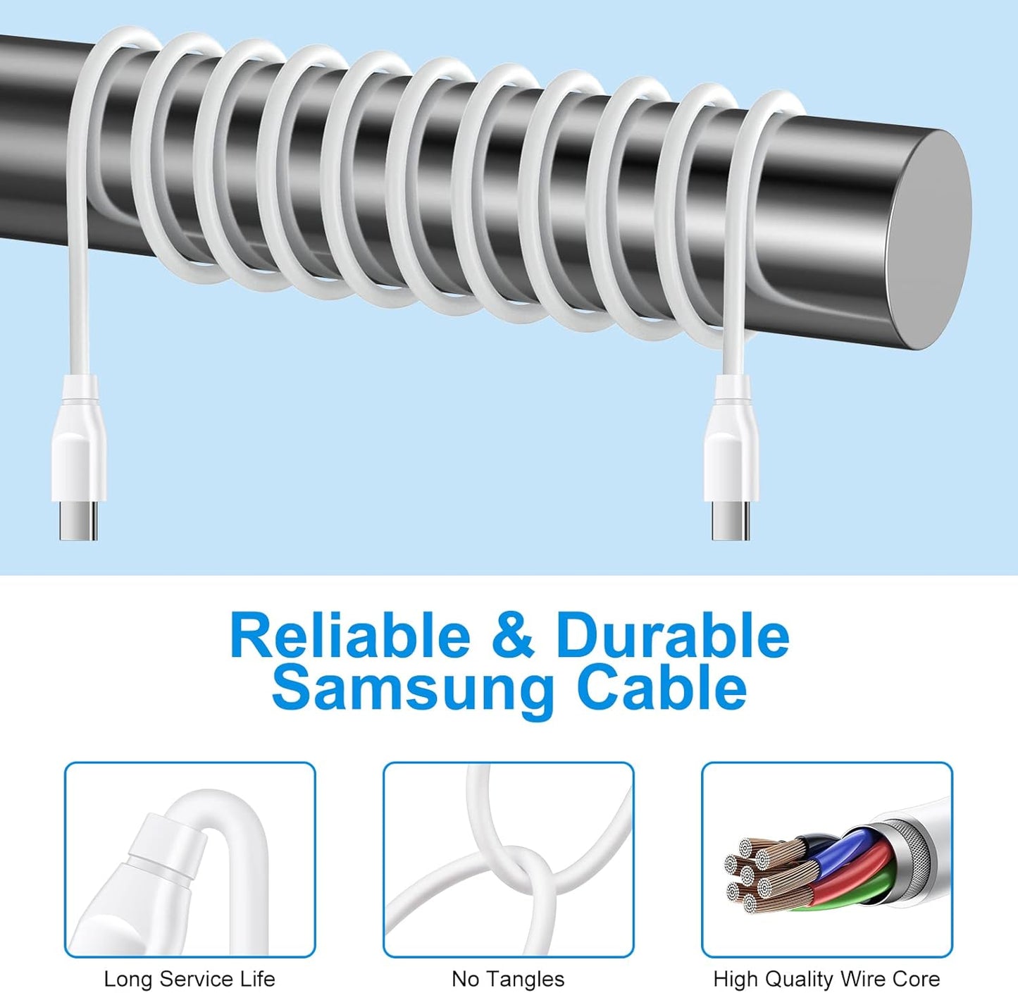 Samsung A16 Charger Fast Charging for Samsung Galaxy S25 S24 S23 S22 Ultra S21 S20 FE 5G A73 A55 A54 A53 A15 A14 A52 A42 A32 A23 A13 A12 A04 A03S,20W PD Charger Block & 9ft C Cable Charger