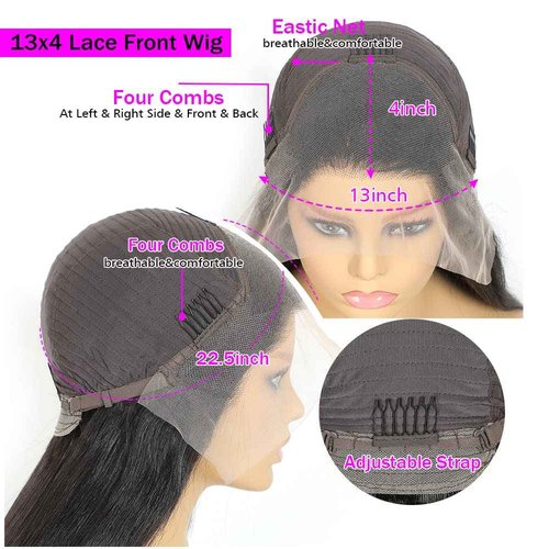 28 Inch Body Wave Lace Front Wigs Human Hair 13x4 SKINLIKE Real HD Lace Front Wigs Human Hair Pre Plucked Body Wave Glueless Frontal Wigs Human Hair 180% Density for Women