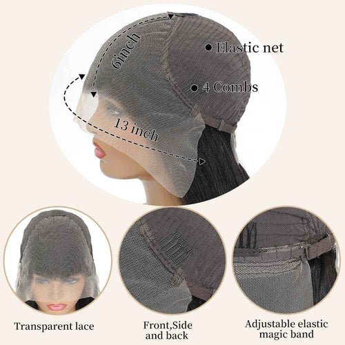 Gurdan 13x6 Lace Front Wigs Human Hair 200 Density Body Wave Lace Front Wigs Human Hair Pre Plucked Glueless Wig HD Lace Frontal Wigs Natural Color 26 Inch