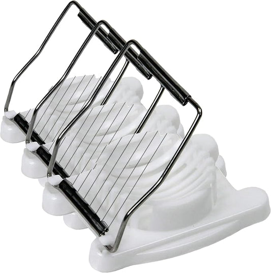 Chef Craft Basic Plastic Egg Slicer, 4 inches in length 8 stainless steel wires, White (Pack of 3)