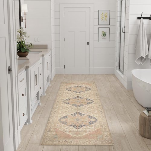 Nourison Home Vintage Washables Multicolor 2'2" x 8' Area Rug - Easy Clean, Non Shedding, Bed Room, Living Room, Dining Room, Kitchen (8' Runner)