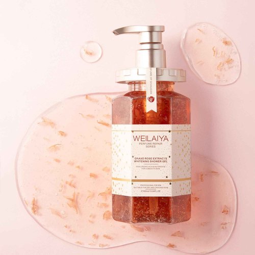 Weilaiya Damask Grand Rose Extract Shower Gel – 450mL / 15.2 fl oz – Moisturizing Body Wash with Natural Rose Essence – Gentle, Hydrating, Aromatherapy Cleanser for All Skin Types