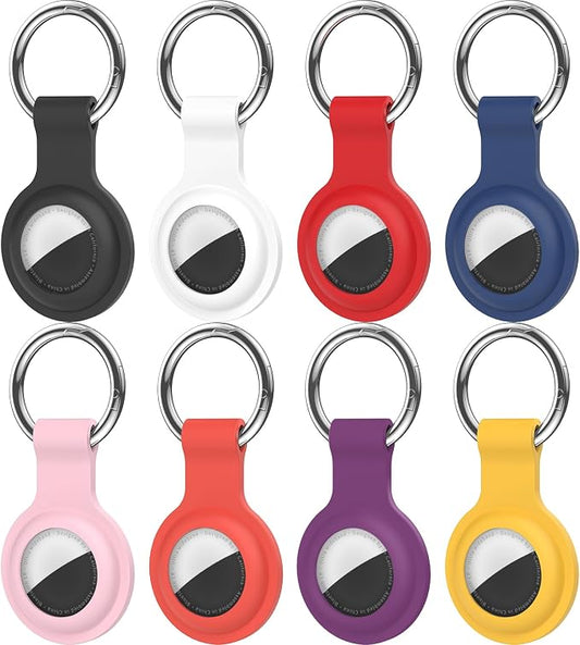 Compatible with AirTag Holder Case Keychain 8 Pack, for AirTag 1st & 2nd Generation Key Chain Ring Case Cover for Air Tag Holder GPS Tracker Item Air Tags Finders Air Tagholder for Kids,Bags,Luggages
