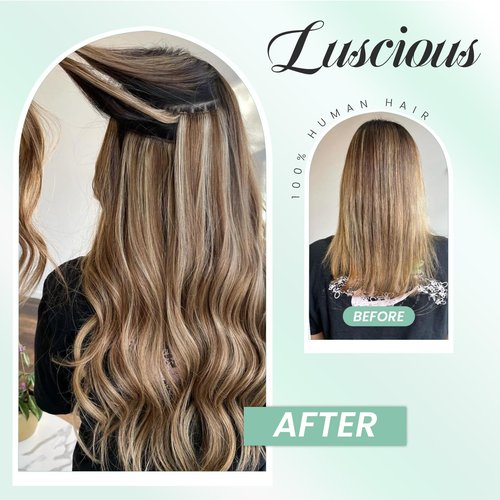 Auburn Brown Long Straight Real Human Hair Weft Hair Extensions Sew in, 22 Inch 120G Hand Tied Sew in Hair Extensions Human Hair Full Head Auburn Brown Weft Human Hair Bundles for Women