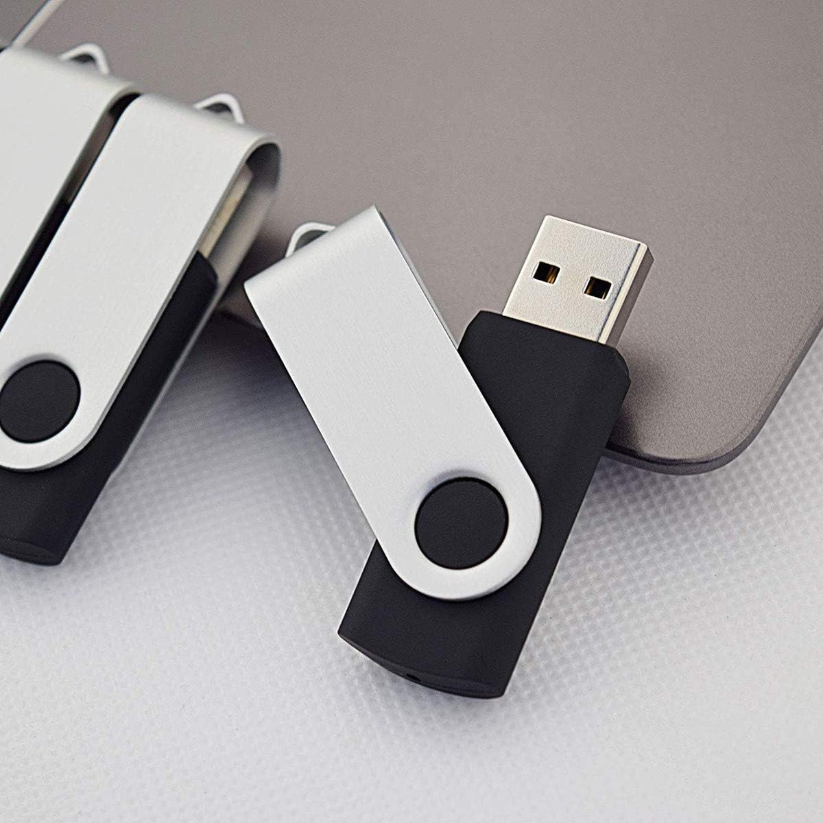 Flash Drives 32GB, Aiibe 20 Pack 32 GB Flash Drive Bulk USB Flash Drives 32GB USB 2.0 Thumb Drive Swivel Memory Stick USB Drive (32GB, Black)