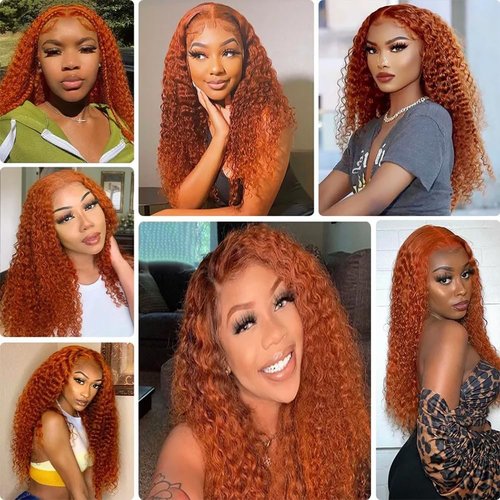 Giginger Bundles Human Hair 18 20 22 inch Orange Deep Wave Bundles 350 Color Human Hair Unprocessed Quick Weave Soft Sewn In Hair Extensions for Black Women