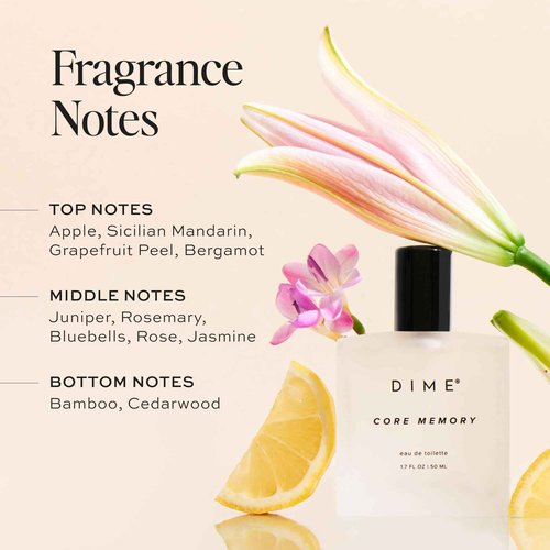 DIME Beauty Core Memory Perfume for Women, 1.7 oz / 50 ml - Bright & Citrusy Fragrance