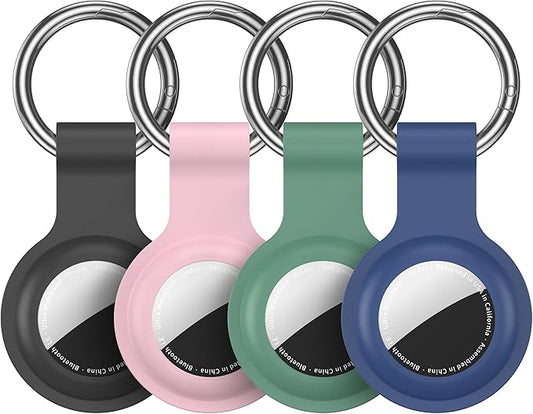 Compatible with AirTag Holder Case Keychain 4 Pack, for AirTag 1st & 2nd Generation Key Chain Ring Case Cover for Air Tag Holder GPS Tracker Item Air Tags Finders Air Tagholder for Kids,Bags,Luggages