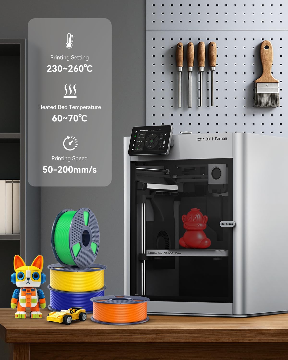 SUNLU 3D Printer Filament PETG Filament 1.75mm, Less Stringing Good Layer Adhesion High Toughness, PETG Filament 1.75 ±0.02mm, 1kg Spool(2.2lbs),Transparent Yellow