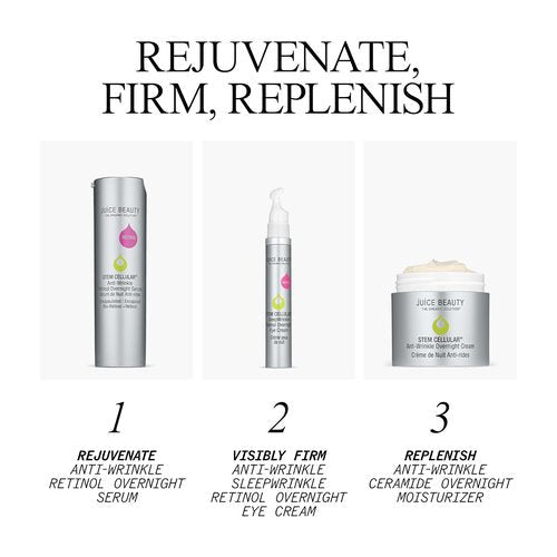 Juice Beauty Stem Cellular Anti-Wrinkle Retinol Overnight Serum - 30 mL - Reduces Look of Fine Lines, Wrinkles, Dark Spots + Skin Roughness - Vegan, Cruelty Free