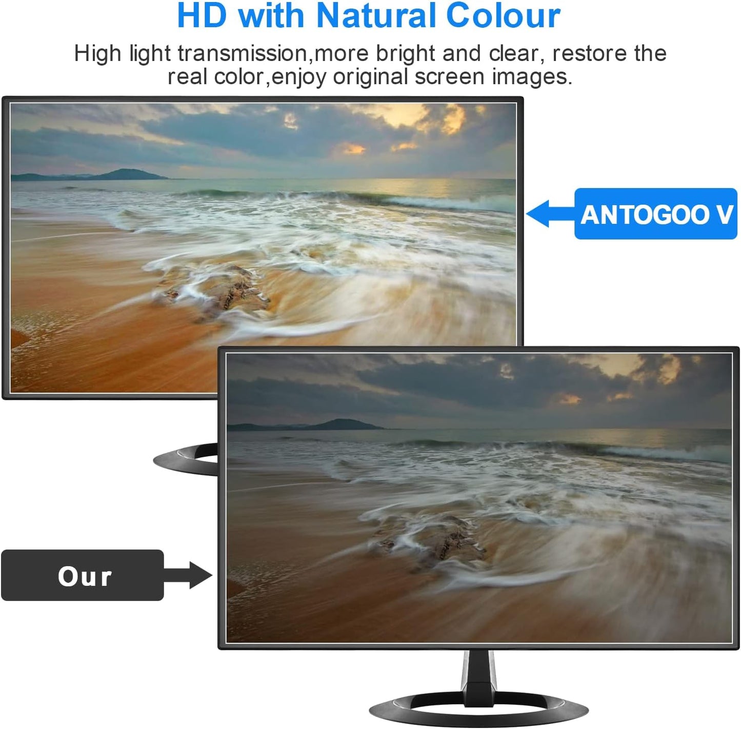 2 Pack 23 Inch Anti Glare Computer Screen Cover, Eye Protection Matte Anti Scratch Anti Glare Film for 23'' with 16:9 Aspect Ratio Widescreen Monitor