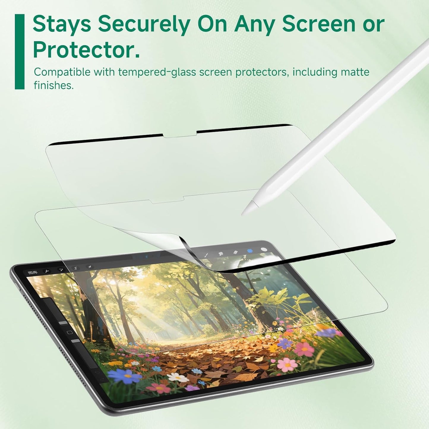 Nano-Suction Paper Feel Screen Protector for iPad 11th/10th Generation A16 (11/10.9 Inch, 2025/2022), Removable, Reusable, Write as Real Paper, Anti Glare, Stable, Matte Finish