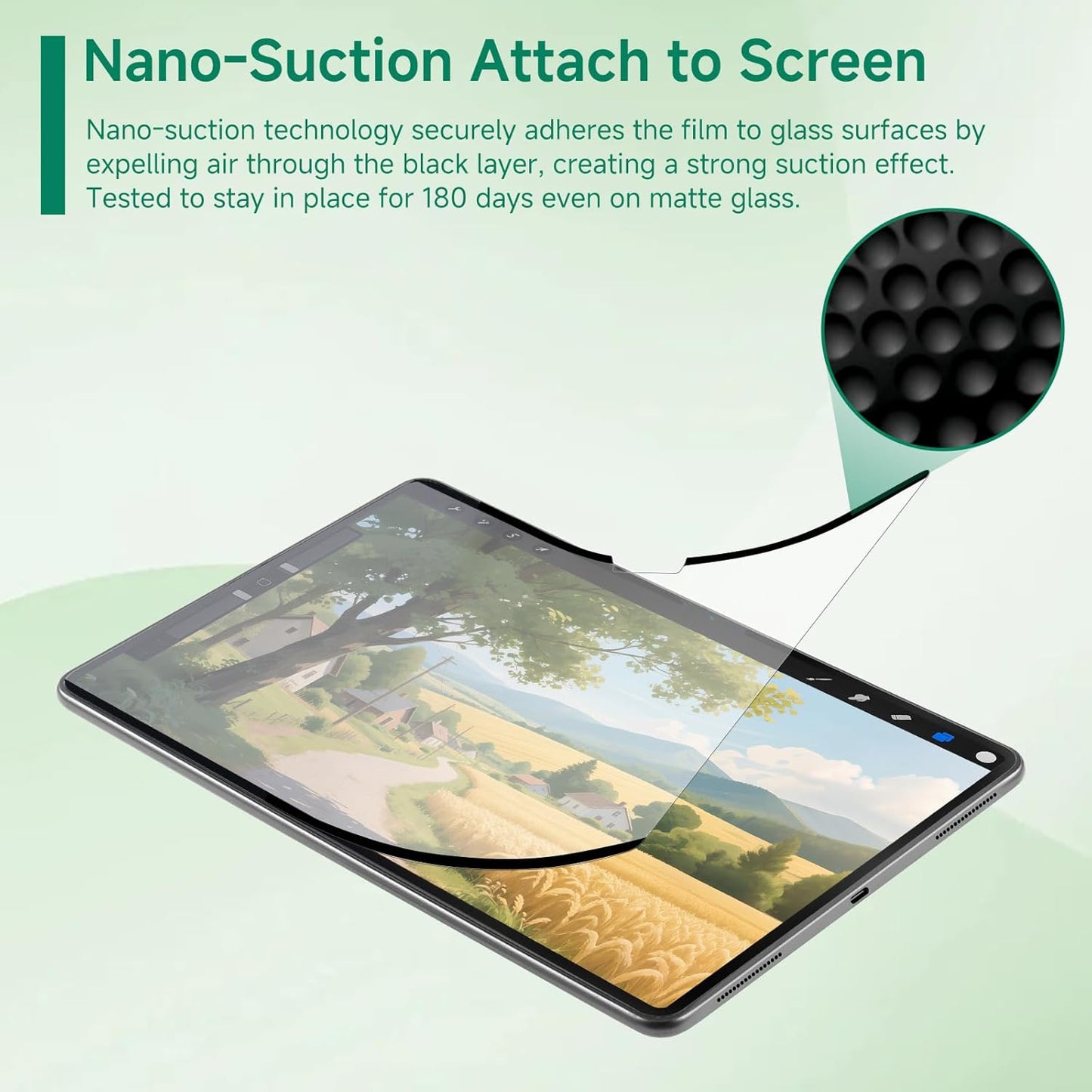 Nano-Suction Paper Feel Screen Protector for iPad Pro 13 Inch M4 2024, Removable, Reusable, Write as Real Paper, Anti Glare, Stable, Matte Finish