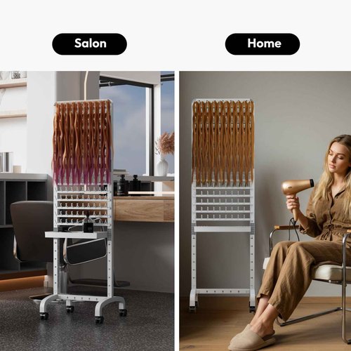 Sunnacate 280 Pegs Braiding Hair Rack with Tray and Tools, Height Adjustable, 2-Side Braid Rack with Wheels, Standing Braider Hair Stand Separator Extension Holder Hanger Perm Rod for Salon Home