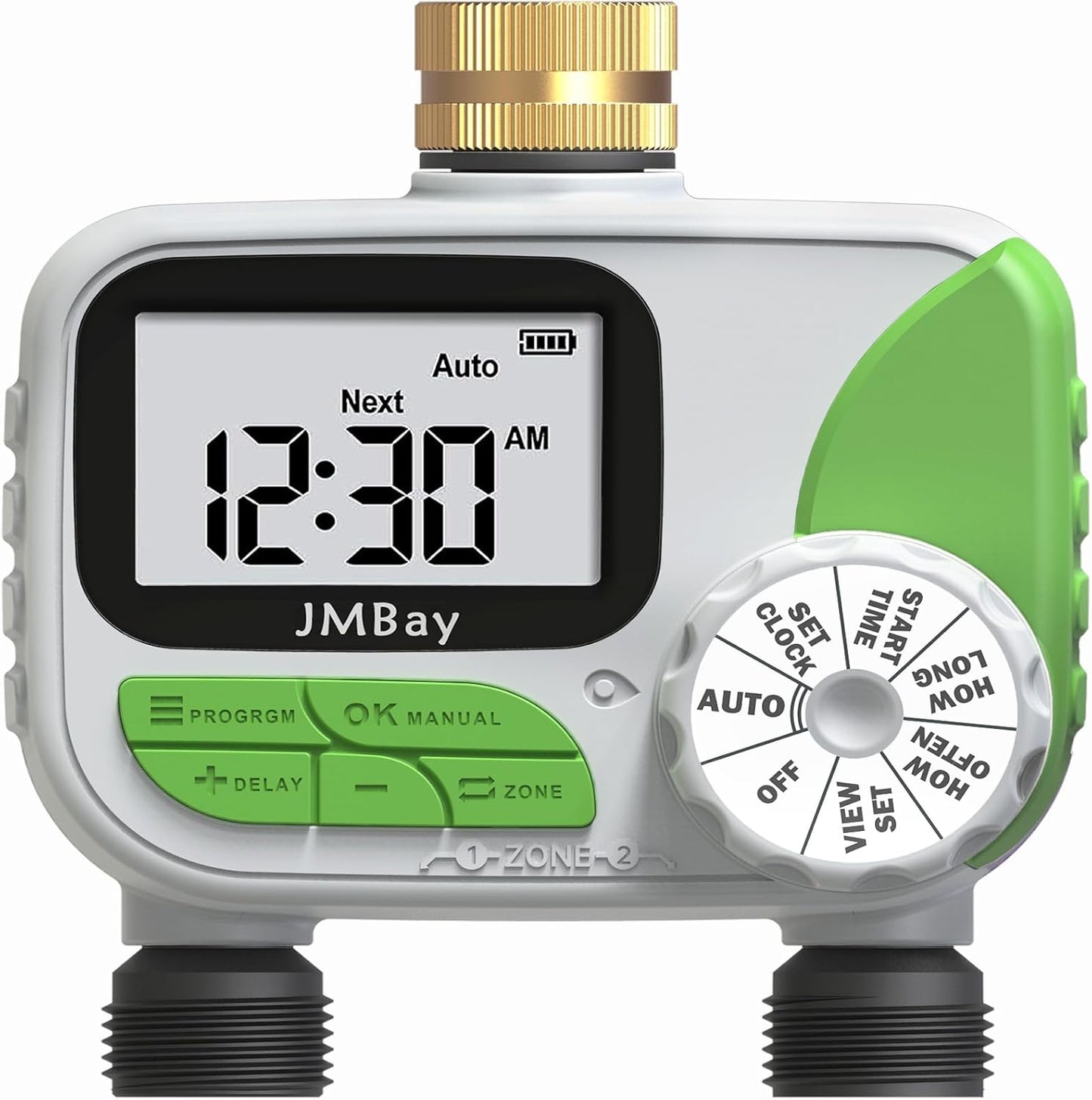 Sprinkler Timer Water Timer for Garden Hose 2 Zone, Auto Faucet Hose Timers and Irrigation System for Yard Greenhouse, Waterproof Digital Sprinkler Controller with Pure Brass Inlet for Lawn