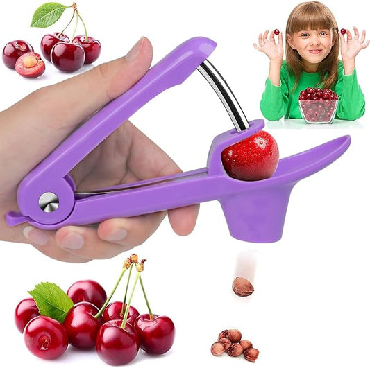 Cherry Pitter Olive Pitter Tool, Cherry Pitter Remover, Fruit Pit Core Remover with Space-Saving Lock Design for Make Fresh Cherry Dishes, Cherry Pie and Jam and Cocktail Cherries