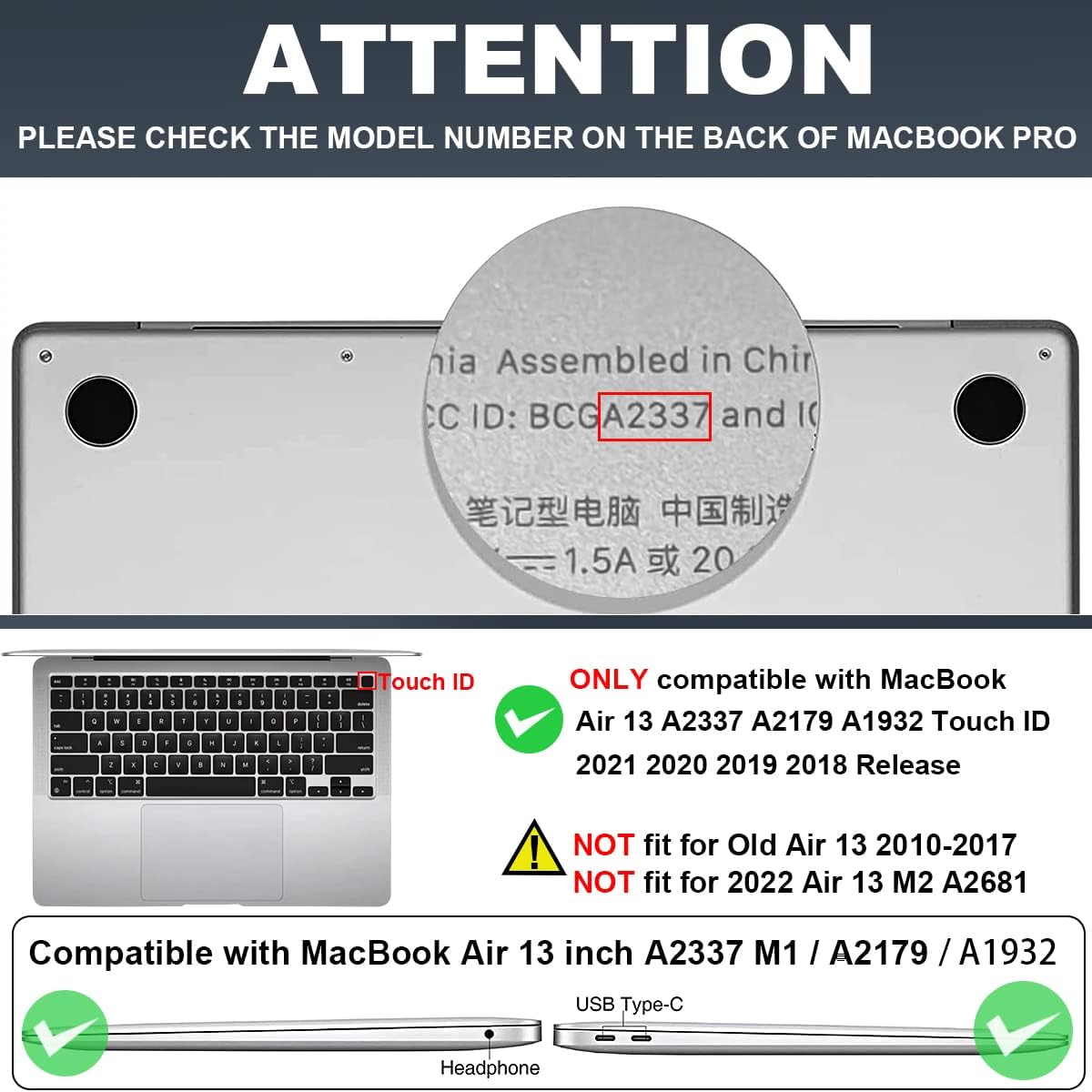 for MacBook Air 13 inch Case 2021 2020 2019 2018 A2337 M1 A2179 A1932 Cover with Touch ID, Crystal Plastic Printed Pattern Hard Shell Case Keyboard Skin Screen Protector, Colorful Flowers