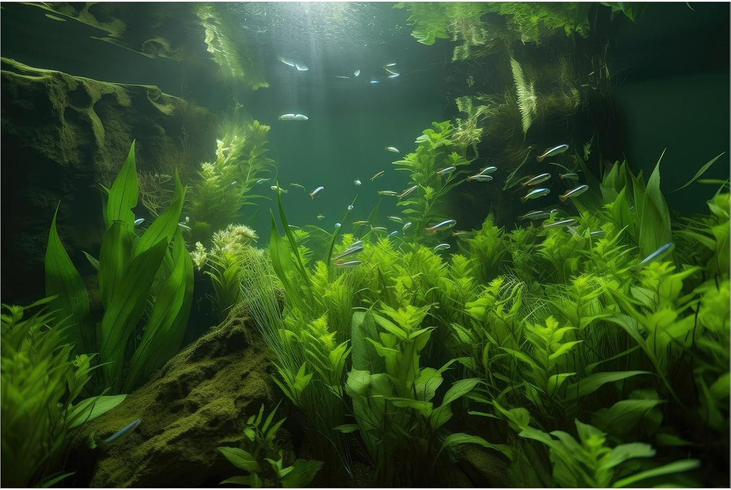Aquarium Background Lush Aquatic Plants Seagrasses Terrarium Background Redwood Root Moss Tropical Style Green Underwater Plants Fish Tank Background Under The Sea Reptile Tank Backdrop 30x18in