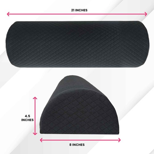 XOLLOZ | Head pillow + Leg Pillow + Wipeable Cover | Curved Memory Foam Lash Bed Pillow With Neck And Back Support | Bolster Pillow for Leg & Knee Support | Wipeable Artificial Leather Spa Bed Topper