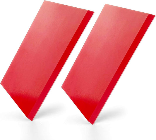 CARTINTS 2pack Squeegee Blades Replacement Mini Squeegee, 5.1x 2 inch, for Cleaning Glass, Shower Door and Car Windows and Screen Printing,Red