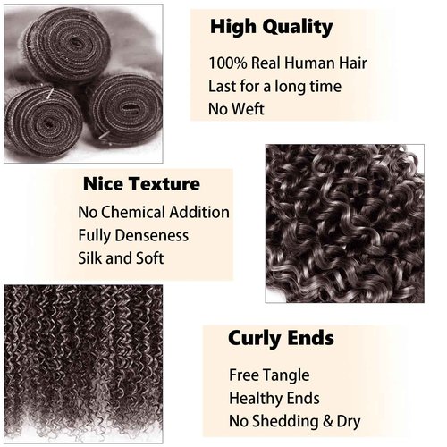 Fabimiya P4/GREY Human Hair Bundles 26 28 30 inch Jerry Curly Wave Human Hair Bundles Highlight Chocolate Grey Unprocessed Soft Sewn In Hair with Double Weft for Black Women