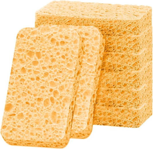 6 - Pack Non-Scratch Scrub Sponges - Sponges for Dishes and Washing Dishes, Cleaning Sponges for Kitchen Home Office, Magical 3D DIY Art and Craft Suppliers（Yellow）