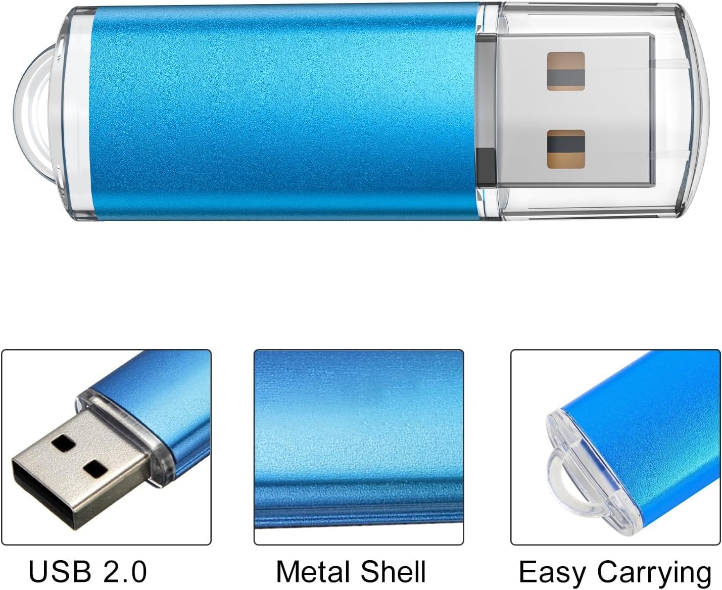 TOPESEL USB Flash Drive 5 Pack 4GB USB 2.0 Flash Drive Memory Stick USB Drive Thumb Drives USB Stick (5 Mixed Colors: Black Blue Green Red Silver)