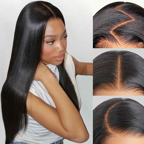 ekaibaoek 13x6 Lace Front Human Hair Wig, 100% Human Hair 180 Density, HD Lace Frontal Wig, Pre-Plucked Glueless Wigs, 26inch
