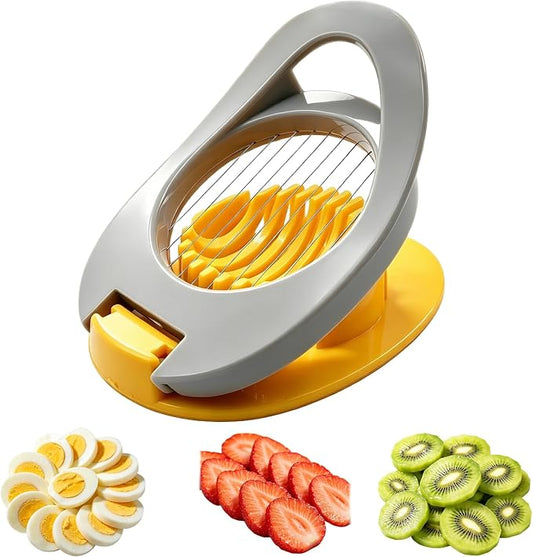 FANTEXY Egg Slicer for Hard Boiled Eggs,Boiled Egg Slicer with Stainless Steel Wires,Eggs Cutter for Strawberry,Avocado,Grape and Soft Cheese,Easy to Clean and Convenient for Storage