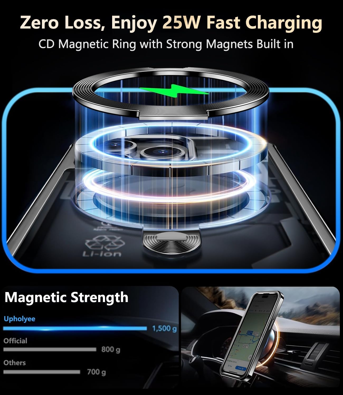 [360° Rotatable CD Stand & Built-in Privacy Screen Magnetic Case for iPhone 14 Pro Max[Compatible with MagSafe&Full Signal] Mil-Grade Shockproof Full Body Anti-Spy Cover for 14 Pro Max-Black