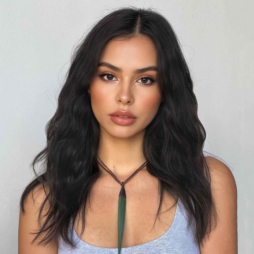 WIGNEE U Part Human Hair Wig 100% Brazilian Hair U Part Wig 4.5 CM Deep U Part Wig Human Hair 16 Inch Lightweight U Part Wigs For Black Women Natural Blend Beginner Friendly