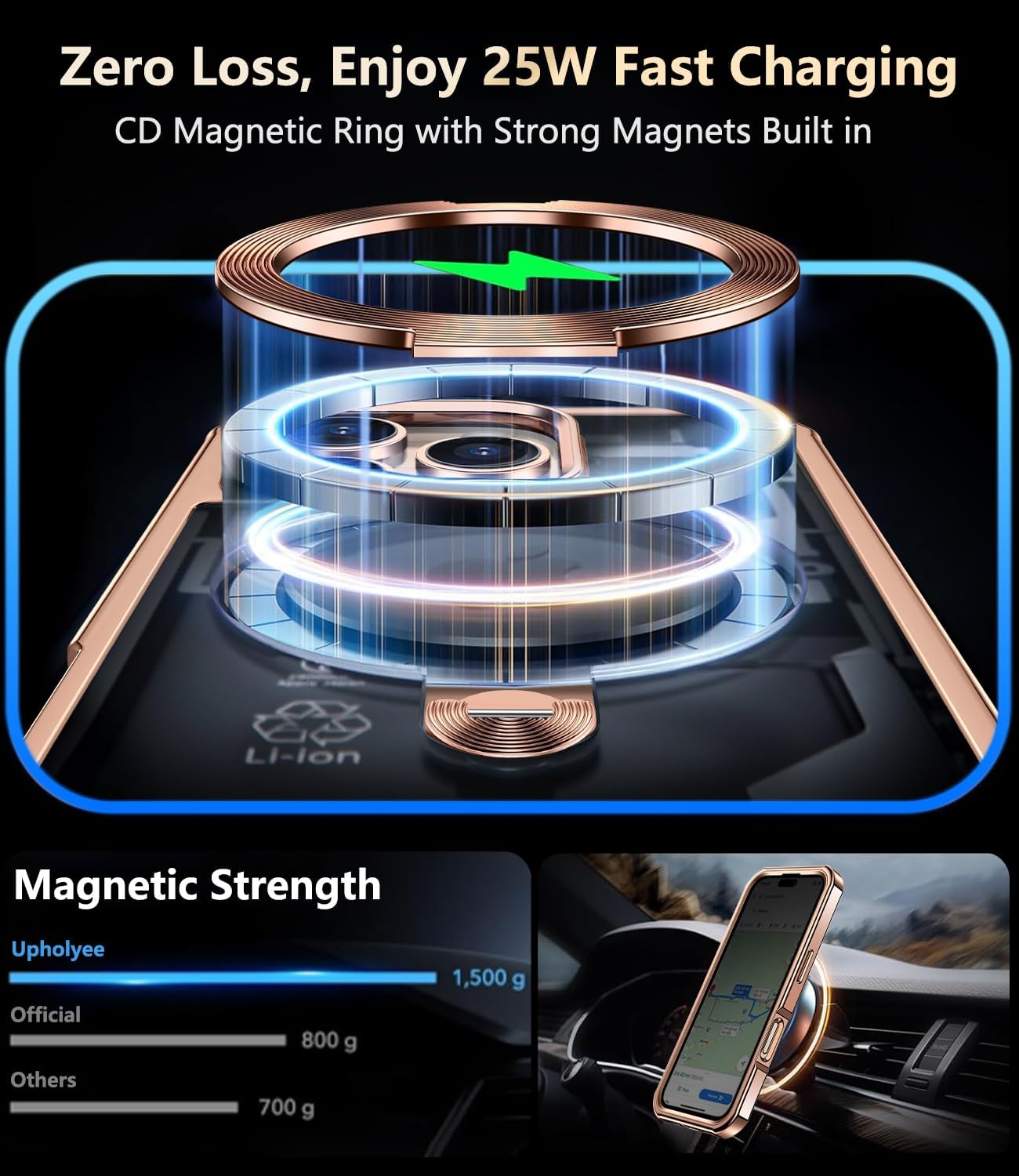 [360° Rotatable CD Stand & Built-in Privacy Screen Magnetic Case for iPhone 16 Pro[Compatible with MagSafe & Full Signal] Mil-Grade Shockproof Full Body Anti-Spy Cover for 16 Pro-Desert Gold