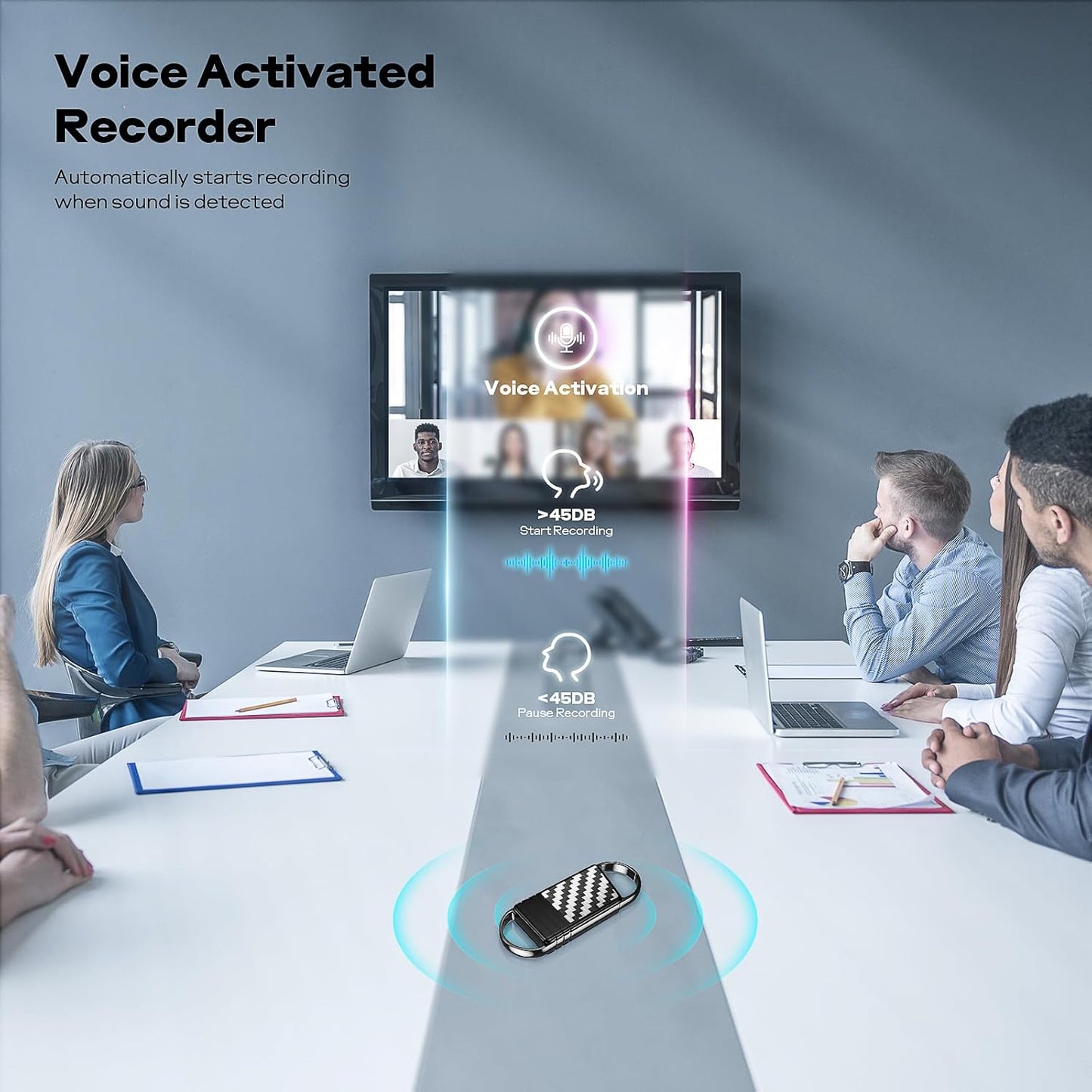64GB Digital Voice Recorder - Xelarvex Voice Activated Recorder AI-Intelligent Noise Reduction, 4800 Hours Recording Device, Audio Recorder for Lectures/Meetings/Interviews