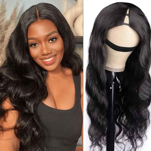 Atikual Body Wave V Part Wig Short Brazilian Virgin Human Hair Wigs For Black Women Thin Part Wig Glueless Clip In Half Wigs Upgrade U Part Wig Beginner Friendly No Sew In No Glue 24inch