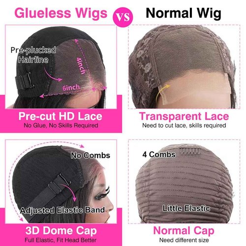 Ferzzon 6x4 Deep Wave Lace Front Wigs Human Hair 180 Density Glueless Wigs Human Hair Pre Plucked Cut 6x4 Deep Wave Closure Wig Pre Cut Wigs Human Hair Curly Glueless Wig 26 Inch