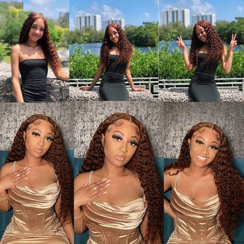Brown Bundles Human Hair Chocolate Brown Deep Wave Bundles 28 30 32 Inch 8A Grade Brazilian Virgin 3 Bundle Color #4 Hair Extensions