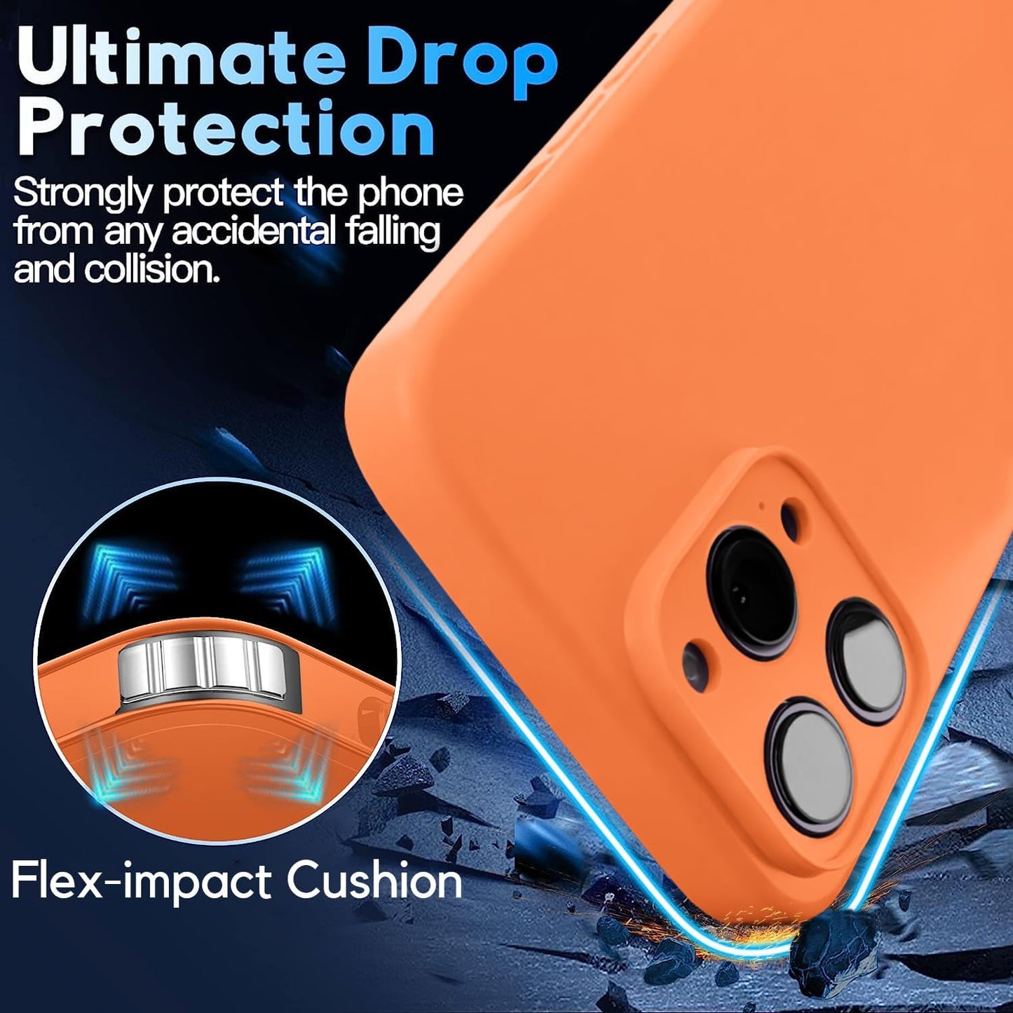 Blaspins Crossbody Lanyard Strap Case for iPhone 14, Neck Cross Body, Adjustable Holder Removable, Drop Protection Shockproof, Hands-Free Silicone Case Cover 6.1 inch, 150 cm Strap, iPhone 14 - Orange