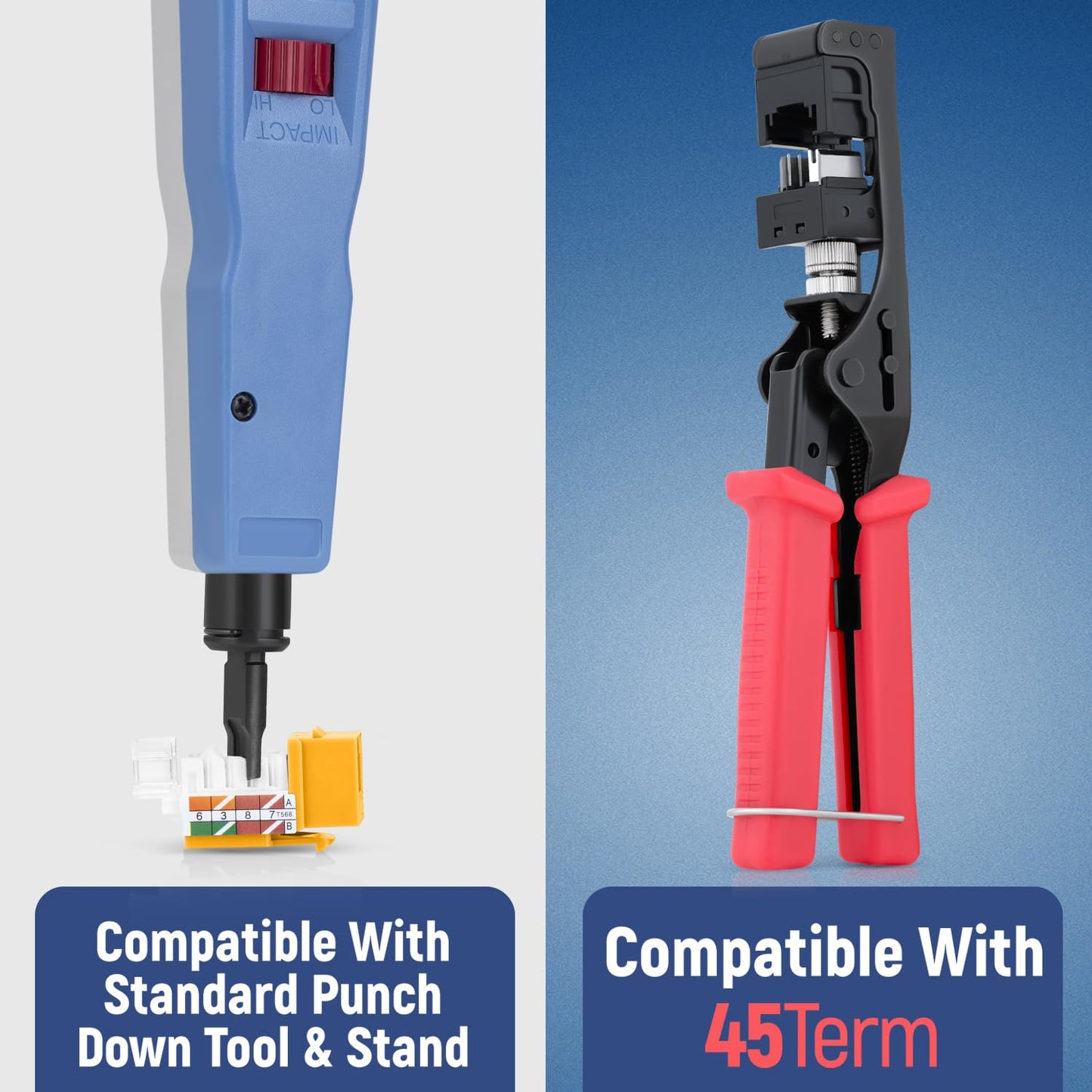 Everest 45° Angled RJ45 Cat6 Keystone Jacks 10-Pack in Yellow - Slim Profile Female RJ45 Connectors - Cat 6 Keystone Jack - Compatible with 45° Angled Speed Termination Tool - 45Term (B0BL3GS7ZY)