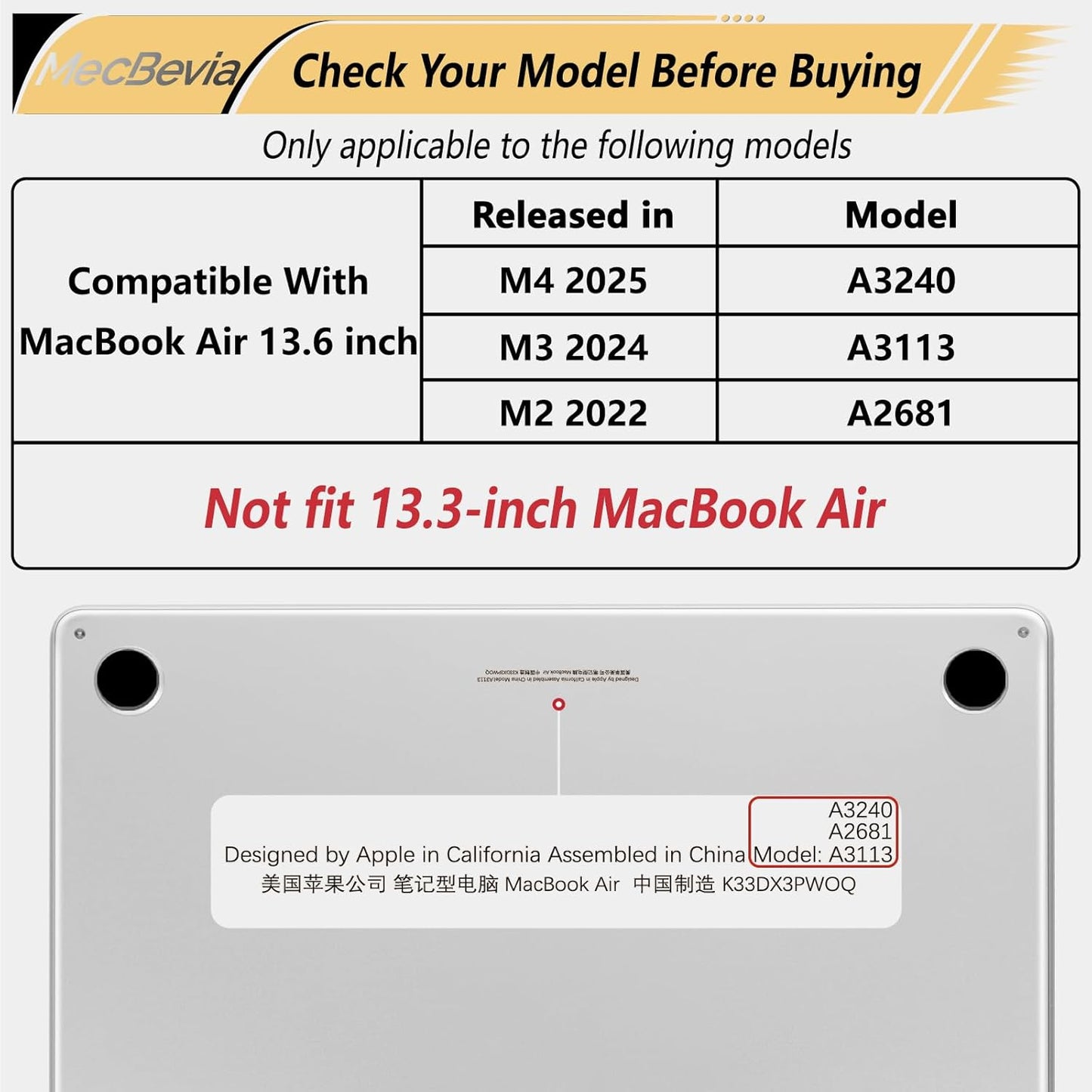 Compatible with MacBook Air 13.6 inch Case, M4 A3240/M3 A3113/M2 A2681 (Released 2025 to 2022), Hard Shell, Keyboard Cover, Screen Protector, Webcam Cover & Type-C Adapter, Colored Flowers
